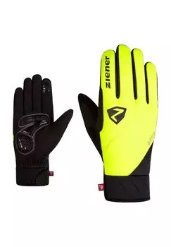 Велосипедные перчатки Donni GTX PR, ветрозащитные, дышащие, мужские ziener, цвет Poison Yellow