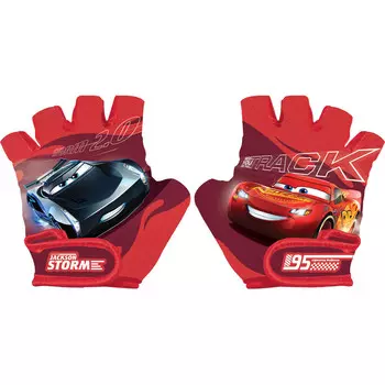 Велосипедные перчатки короткие детские Disney Cars SEVEN, красный / красный / черный
