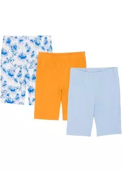 Велосипедные шорты для девочек (3 шт) Bpc Bonprix Collection, синий