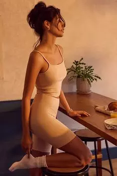 Велосипедные шорты Eberjey в рубчик, бежевый