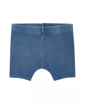 Велосипедные шорты из хлопка в рубчик с мытой отделкой для маленьких девочек COTTON ON, синий