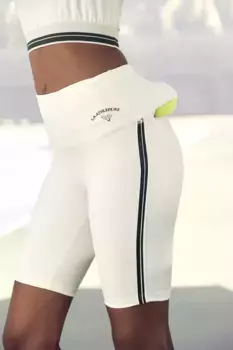 Велосипедные шорты LASCANA ACTIVE с карманом на поясе, кремовый