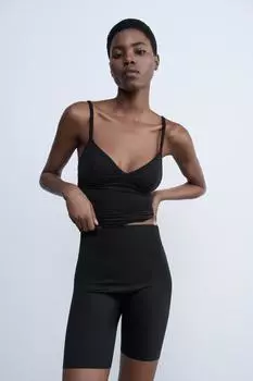 Велосипедные шорты по форме тела ZARA, черный
