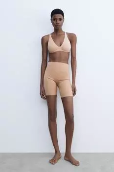 Велосипедные шорты по форме тела ZARA, цвет Beige-pink
