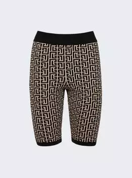 Велосипедные шорты с монограммой Balmain, черный