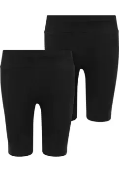 Велосипедные шорты URBAN CLASSICS " Urban Classics Women's Girls High Waist Cycle Shorts, 2-Pack" (1 шт.), черный