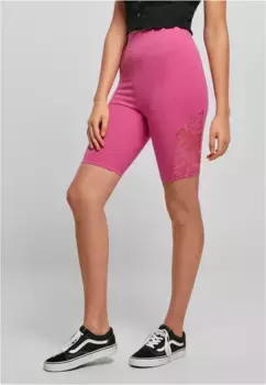 Велосипедные шорты URBAN CLASSICS " Urban Classics Women's Ladies High Waist Lace Inset Cycle Shorts" (1 шт.), фиолетовый