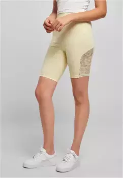 Велосипедные шорты URBAN CLASSICS " Urban Classics Women's Ladies High Waist Lace Inset Cycle Shorts" (1 шт.), желтый