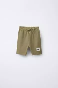 Велосипедные шорты в рубчик с этикеткой ZARA, хаки