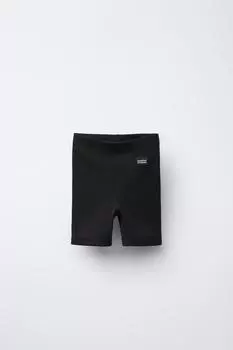 Велосипедные шорты в рубчик ZARA, черный