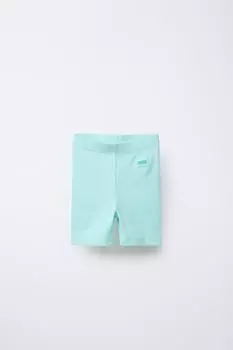 Велосипедные шорты в рубчик ZARA, цвет Bright turquoise