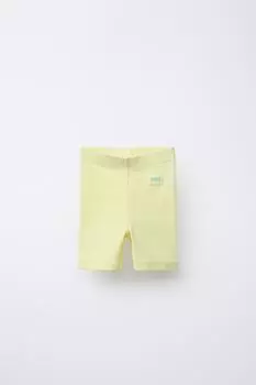 Велосипедные шорты в рубчик ZARA, цвет Pastel yellow