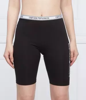 Велосипедные шорты женские Emporio Armani с логотипом, черный
