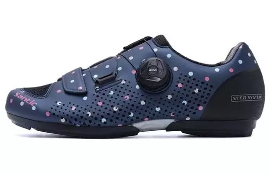 Велосипедные туфли женские низкие, цвет голубой/белый Santic