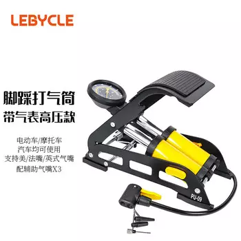 Велосипедный ножной насос LeBycle, универсальный дорожный автомобиль, аккумуляторный автомобиль, электромобиль, новый надувной насос высокого давления с манометром воздуха
