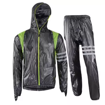 Велосипедный плащ Kuang-Chi для взрослых, портативный непромокаемый плащ для езды на горном велосипеде, YP1001G, комплект, швы полностью проклеены, штампованные манжеты, выдвижные поля, размер M