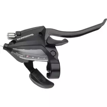 Велосипедный рычаг переключения передач и тормоза правый 4 пальца Shimano ST-EF500 V-Brake, черный / черный / черный