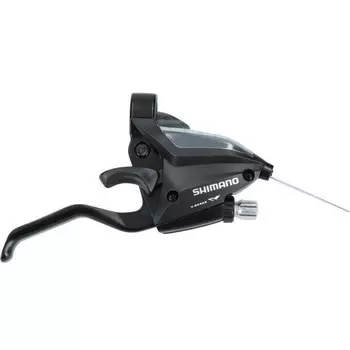 Велосипедный рычаг тормоза и КПП правый 2 пальца Shimano ST-EF500 V-Brake, черный / синий / синий