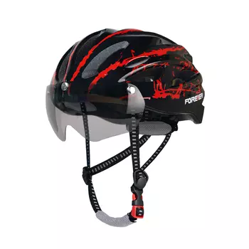 Велосипедный шлем FOREVER (FOREVER), велосипедный шлем, магнитные очки, сертифицированные по национальному стандарту, мужской и женский защитный шлем, черный и красный