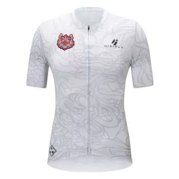 Топ для велоспорта Mountainpeak Dragon Totem с принтом дракона и короткими рукавами, белый