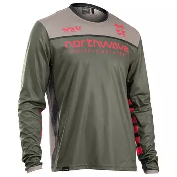 Велосипедный трикотаж Northwave Edge 2 Jersey Long Sleeve, цвет Forest Green/Sand