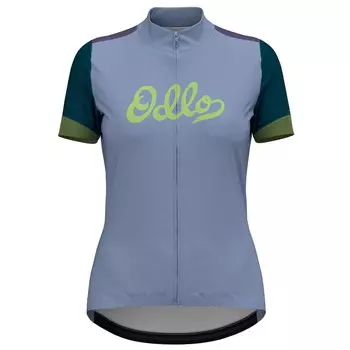 Велосипедный трикотаж Odlo Women's Essential Odlo Print S/U Full Zip S/S, цвет Blue Heron
