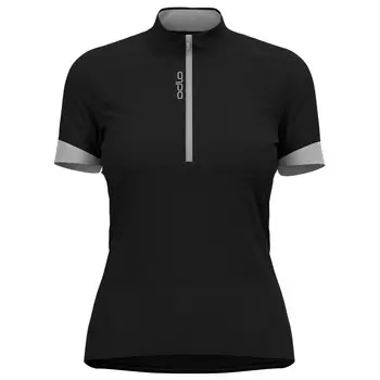 Велосипедный трикотаж Odlo Women's Essential S/U Collar S/S Half Zip, цвет Black/White
