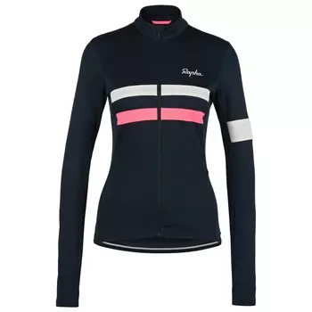 Велосипедный трикотаж Rapha Brevet Long Sleeve Jersey, цвет Dark Navy/Hi-Vis Pink
