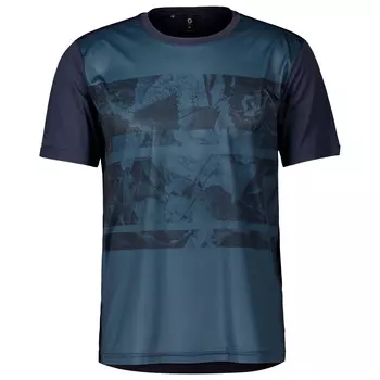 Велосипедный трикотаж Scott Trail Flow S/S, цвет Metal Blue/Dark Blue