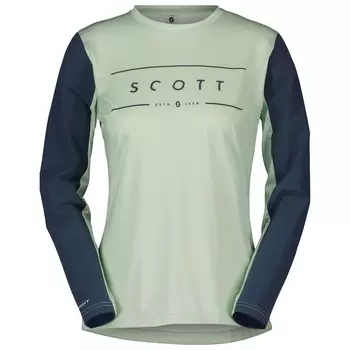 Велосипедный трикотаж Scott Women's Trail Vertic L/S, цвет Fresh Green/Metal Blue