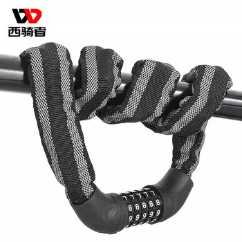 Велосипедный замок West Biking, светоотражающий противоугонный замок с паролем для горного велосипеда, цепной замок, универсальный замок для электромобиля, мотоцикла, велосипедный замок 0,95 метра WestBiking