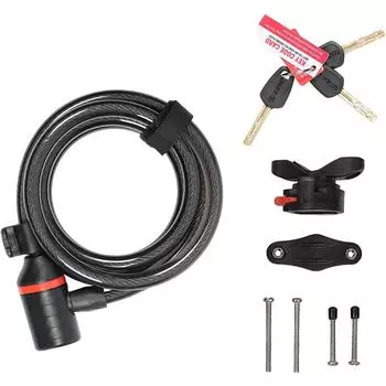 Велосипедный замок Zefal K - Traz тросовый с держателем, черно - серый