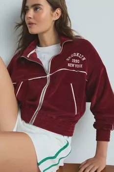 Велюровая куртка на молнии Next, красный