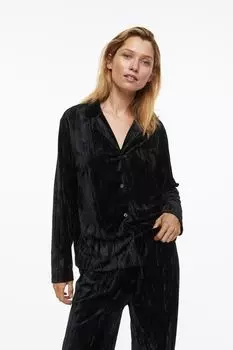 Велюровая ночная рубашка H&amp;M, черный