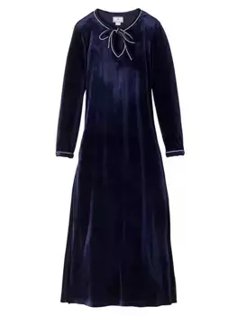 Велюровая ночная рубашка Harlow Petite Plume, темно-синий