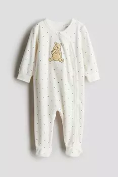 Велюровая пижама H&M, белый