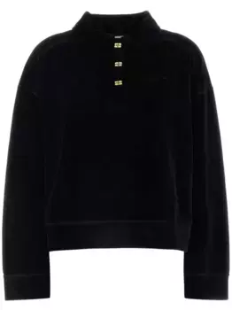 Велюровая рубашка поло GANNI, черный