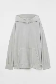 Велюровая толстовка H&amp;M, светло-бирюзовый