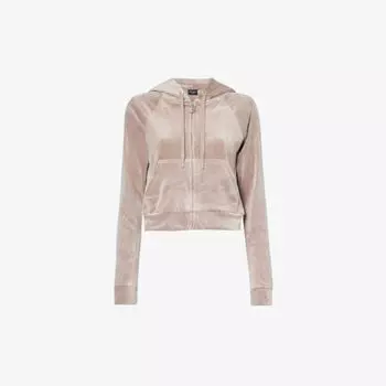 Велюровая толстовка Madison, украшенная стразами Juicy Couture, цвет fungi