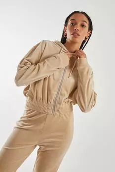 Велюровая толстовка на молнии Pink Vanilla, бежевый