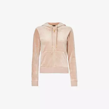 Велюровая толстовка Robertson с вышитым логотипом Juicy Couture, цвет caramel