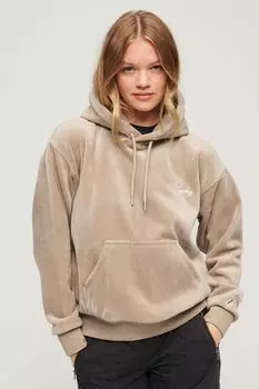Велюровая толстовка свободного кроя с подвесным поясом Superdry, серый