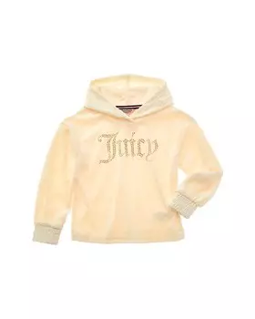 Велюровое худи со стразами Juicy Couture, белый