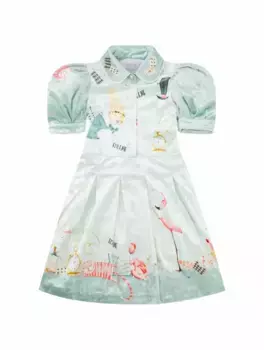 Велюровое платье с принтом Eirene, зелёный