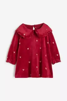 Велюровое платье с воротником H&M