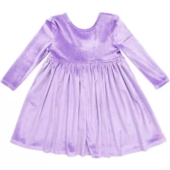 Велюровое платье Steph для девочек лавандового цвета Pink Chicken, лаванда