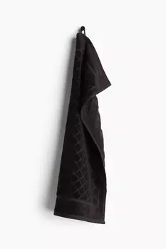 Велюровое полотенце H&M, 50x70 см, черный