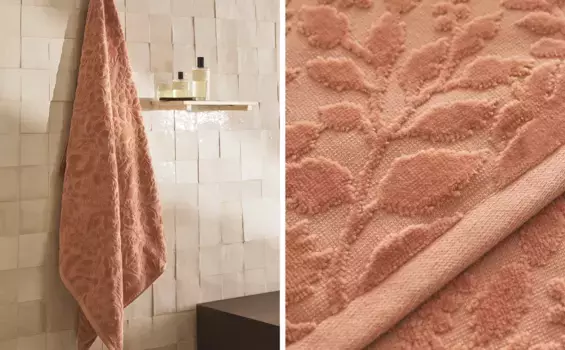 Велюровое жаккардовое полотенце Zara Home, розовый