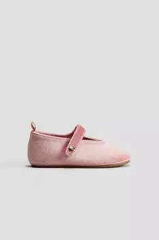 Велюровые балетки H&M, розовый