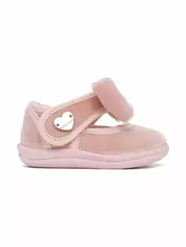 Велюровые балетки с бантом Monnalisa, розовый